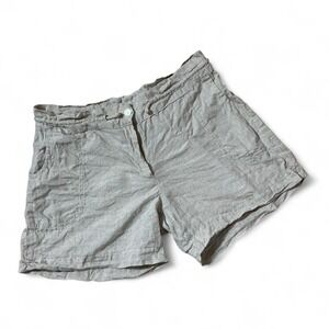 Puro Lino Womens Linen Blend Shorts Made in Italy Beige Size M